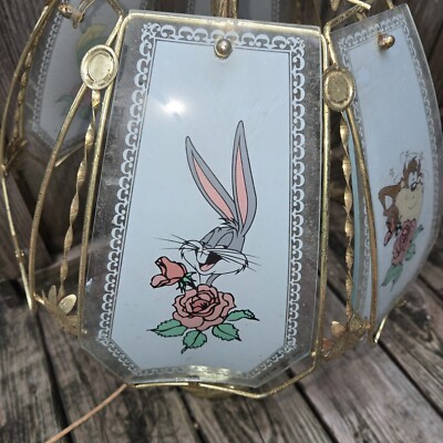 Vtg 1996 Looney Tunes Warner Bros Touch Lamp Replacement Glass Bugs bunny