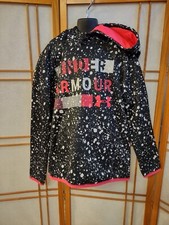 Under Armour Black Pink White Dots ColdGear Pullover Hoodie Sweatshirt Youth XL
