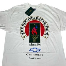 Vintage Hanes Atlanta 1996 Olympic Dream Tour Chevrolet Unisex White  T Shirt XL