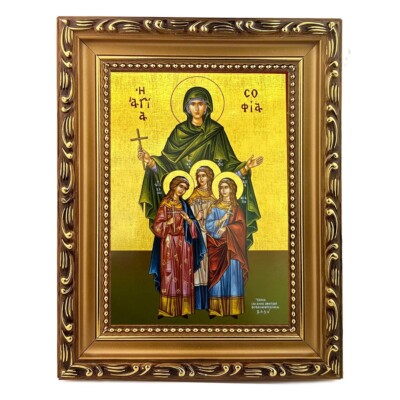 St. Saint Sophia Sofia with Daughters Greek Orthodox Byzantine  icon 7 1/4''