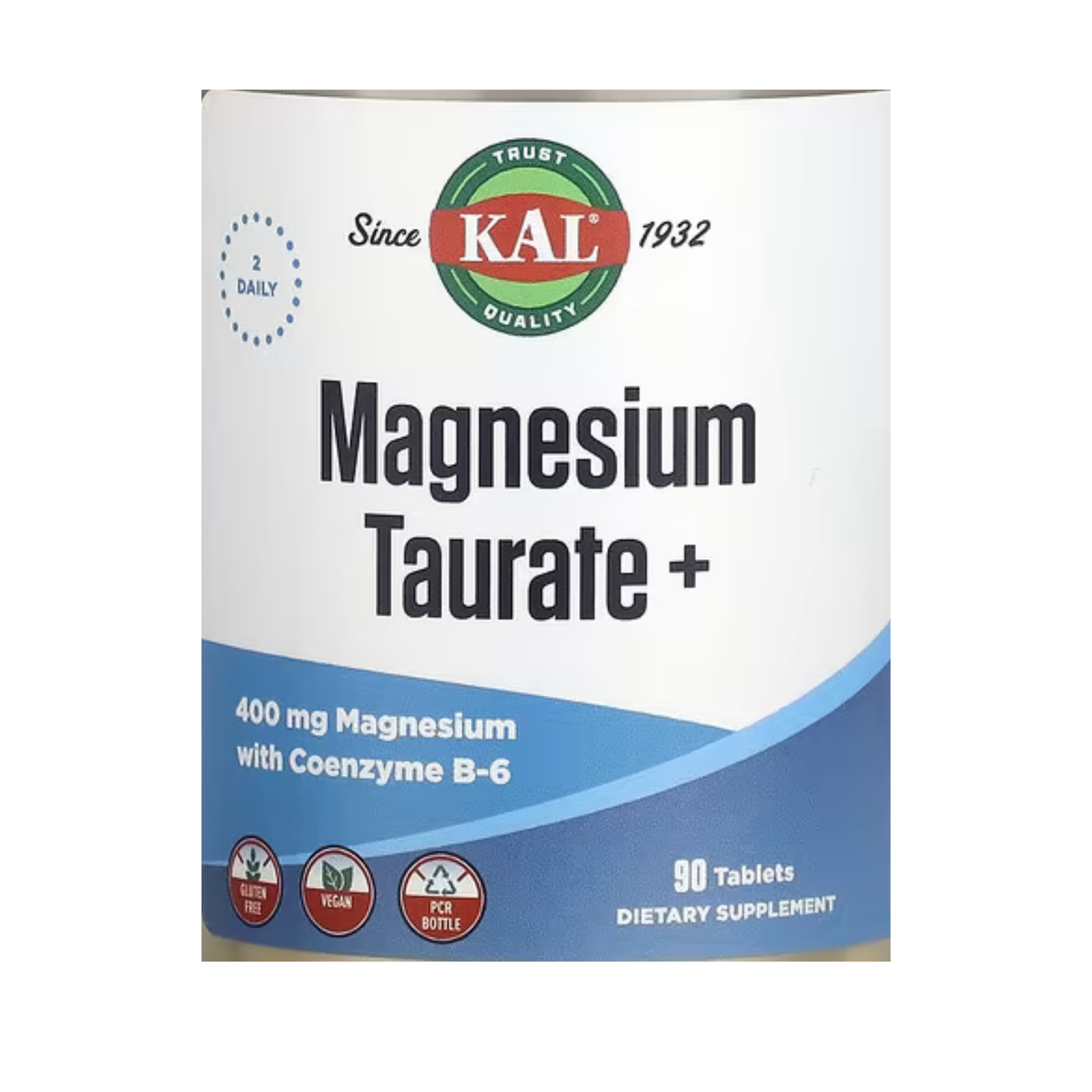 KAL Magnesium Taurate + 400 mg 90 Tablets With Coenzyme B6 Dietary