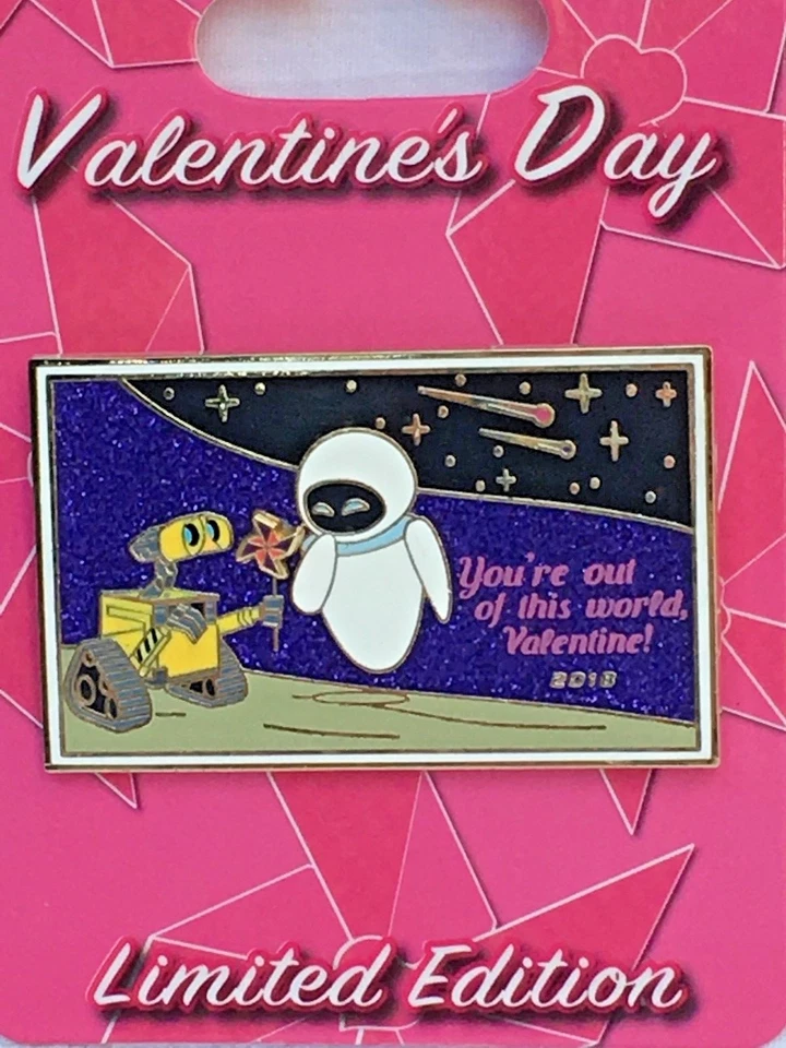 Disney Parks & Pixar Wall-E & Eve 2018 Valentine's Day Pin LE 5000 - Image 2 of 3