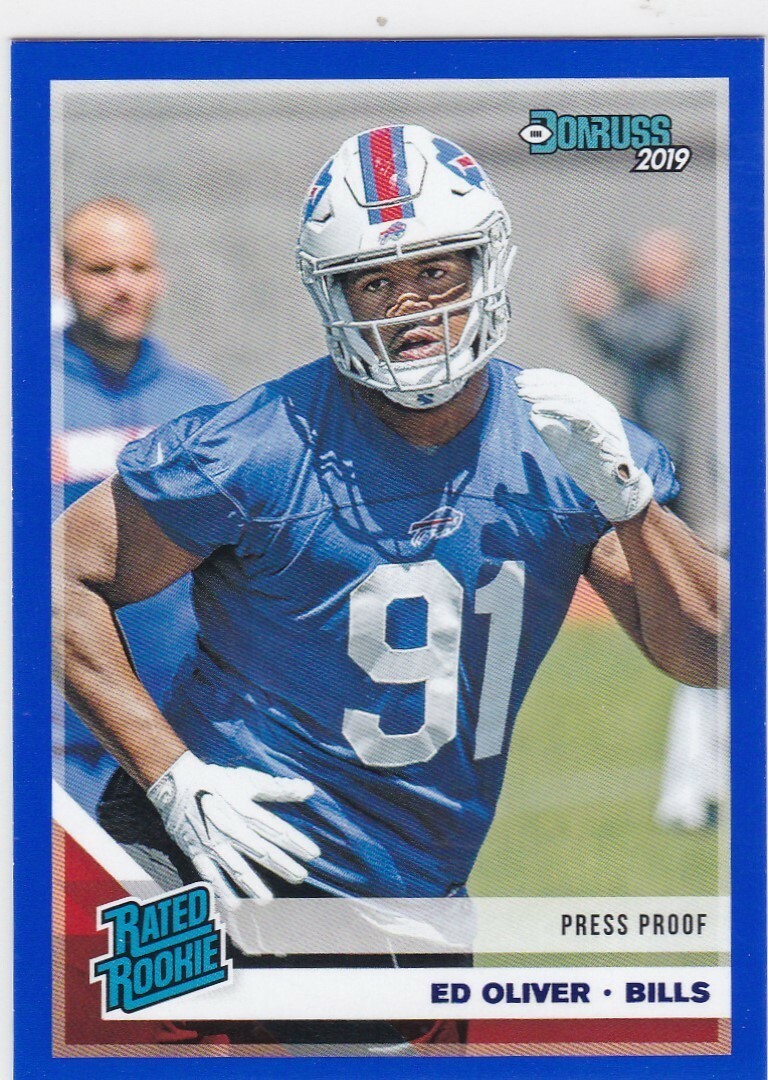 ED OLIVER 2019 DONRUSS BLUE PRESS PROOF PARALLEL RATED ROOKIE #347 BILLS