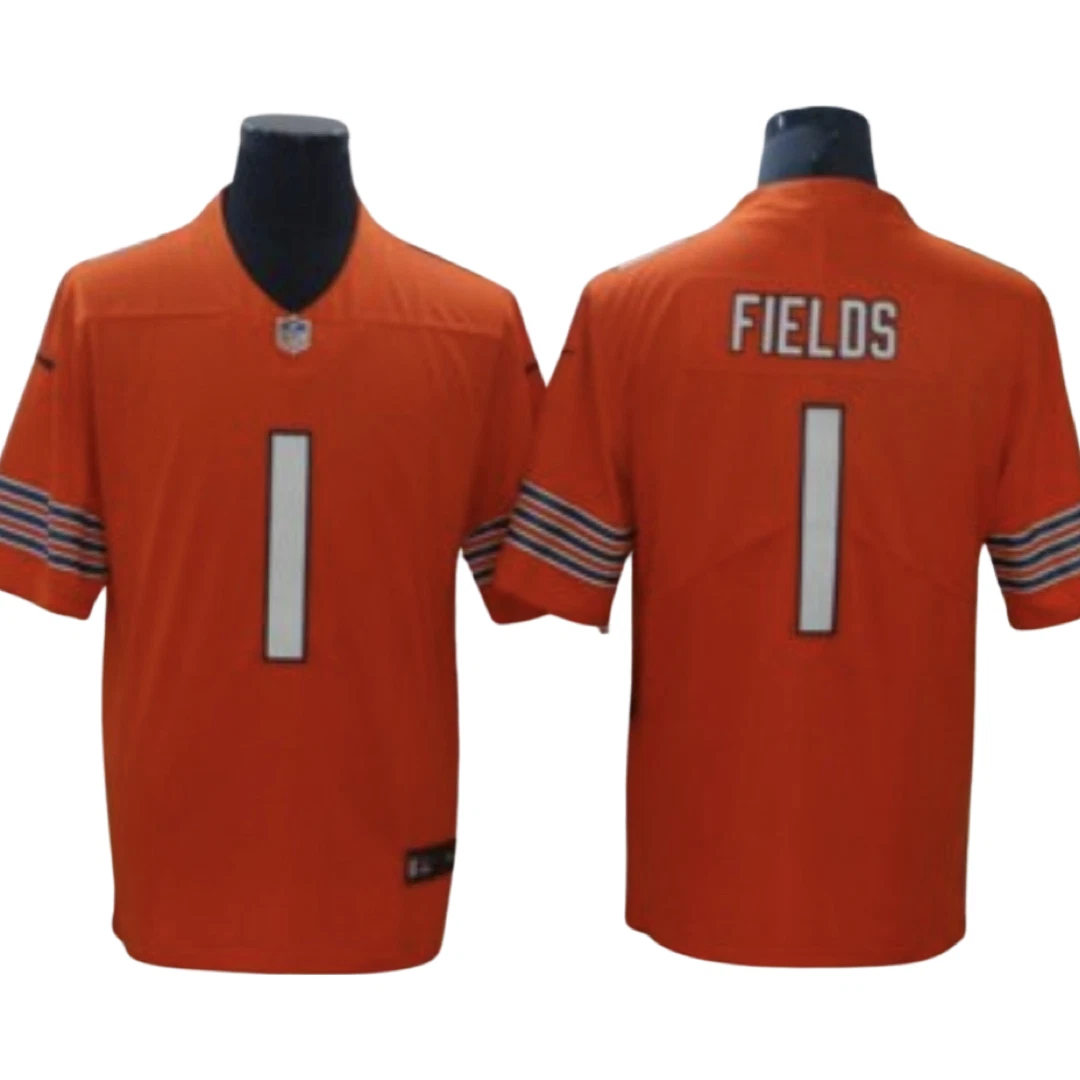 Men's Nike Justin Fields Orange Chicago Bears Player Game Jersey