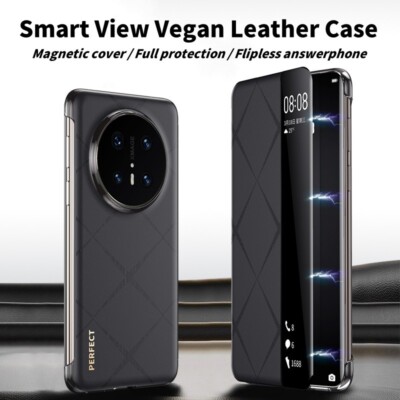 Smart View Vegan leather Flip Case For Huawei Mate 70 Pro+  60 Pro / 70 60 RS
