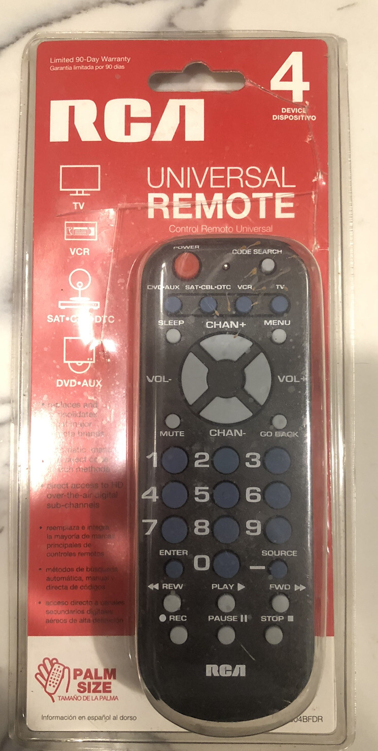 RCA RCR804BFDR TVDVDVCR Universal Remote Control NEW eBay