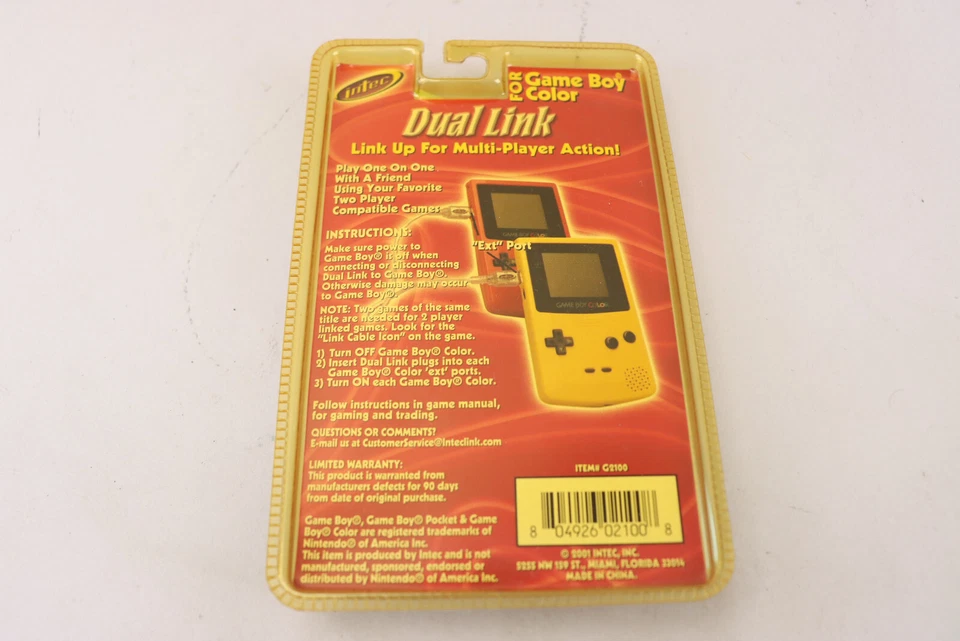 Lot 3 NOS Intec Nintendo Game Boy Color GBC Dual Link Cables Gold Purple Sealed! - Image 3 of 4
