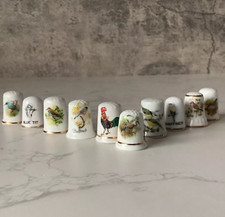 Job Lot / Set Of 10 Various Garden Birds / Rooster Thimbles