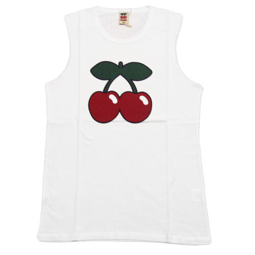 Pacha Ibiza Men's Tank Basic Cherry Logo White Unisex Vest Sleeveless Top Muscle - Picture 1 of 6
