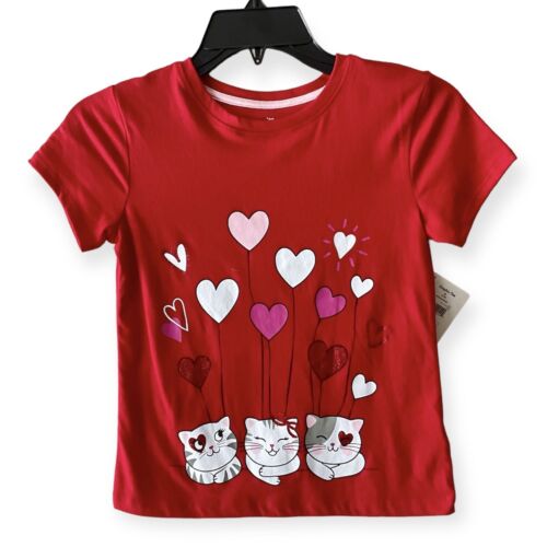 Celebrate Valentines Day Girls Graphic Tshirt Size Med 7/9