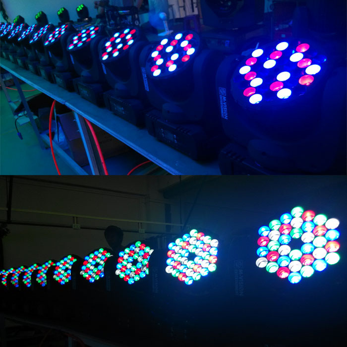 2 Luci Mobili LED Testa Mobile 36x3W RGBW – Effetto Wash E Beam Per Palcoscenico, DJ, Natale