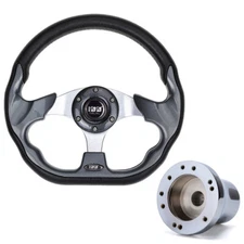10L0L Golf Cart Steering wheel 12.5''  W/ Chrome Adapter for Club Car DS Carts