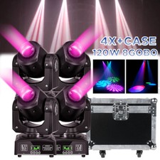 4X LED Moving Head Light RGBW Gobo Beam Stage DJ Disco DMX Spot Lighting W/Case