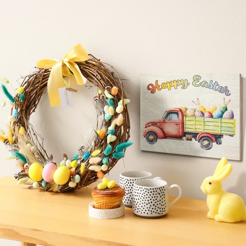 JennyGems Happy Easter Decorations, Hoppy Easter Vintage Truck, Spring Farmhouse - Bild 7 von 8