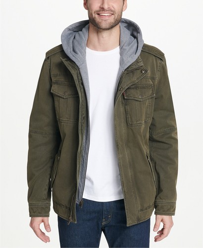 Hooded Military Trucker Jacket Size 