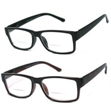Man Woman Square Bifocal Vision Spring Temple Reading Glasses 1.00 to 4.00