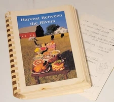 Harvest Between the Rivers Cookbook Portage Des Sioux, MO 1992 coupons notes