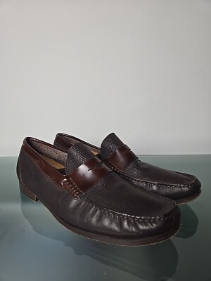 Sandro Moscoloni Dark Brown Pebbled Leather Penny Loafers SANDRO MOSCOLONI Oxblood Brown Pebbled Leather Loafer Shoes  main image 3