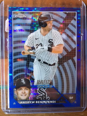 2023 Topps Chrome #180 Andrew Benintendi Blue Sonar Refractor 56/125 White Sox