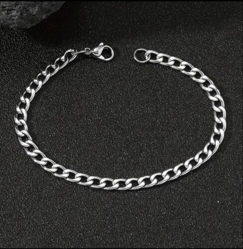 1pc Men’s Stainless Steel Silver Chain Bracelet - Hip-Hop Jewelry - High Quality