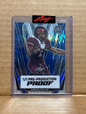Darius Taylor 2024 Leaf Football 1/1 Pre Production Proof