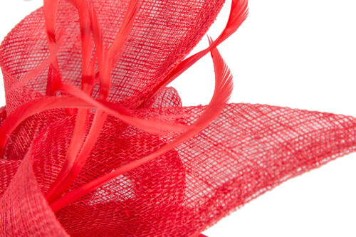 Red Spring Racing Sinamay Fascinator de Max Alexander 100% vendedor australiano - Imagen 3 de 5