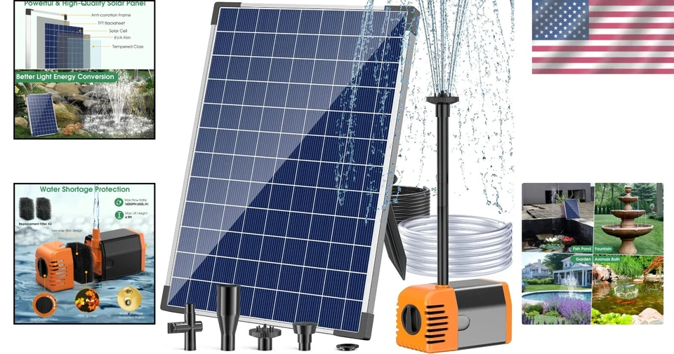 Versatile Solar Fountain Pump with Easy Installation for Hydroponics & Gardens - Image 2 of 4
