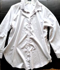 Shein Curve Women's 3XL White collared Blouse Long Sleeve