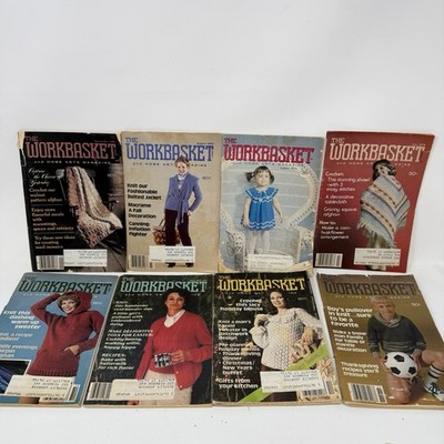 VINTAGE lot of 8 Workbasket and Home Arts magazines, 1970s & 1980
