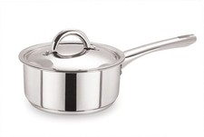 Commercial Heavy Duty Stainless Steel Saucepan + Stainless Steel Lid 16 &18cm