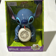 Little Kids Disney Stitch No-Spill Musical Bubble Machine, 4 fl oz 118 mL 