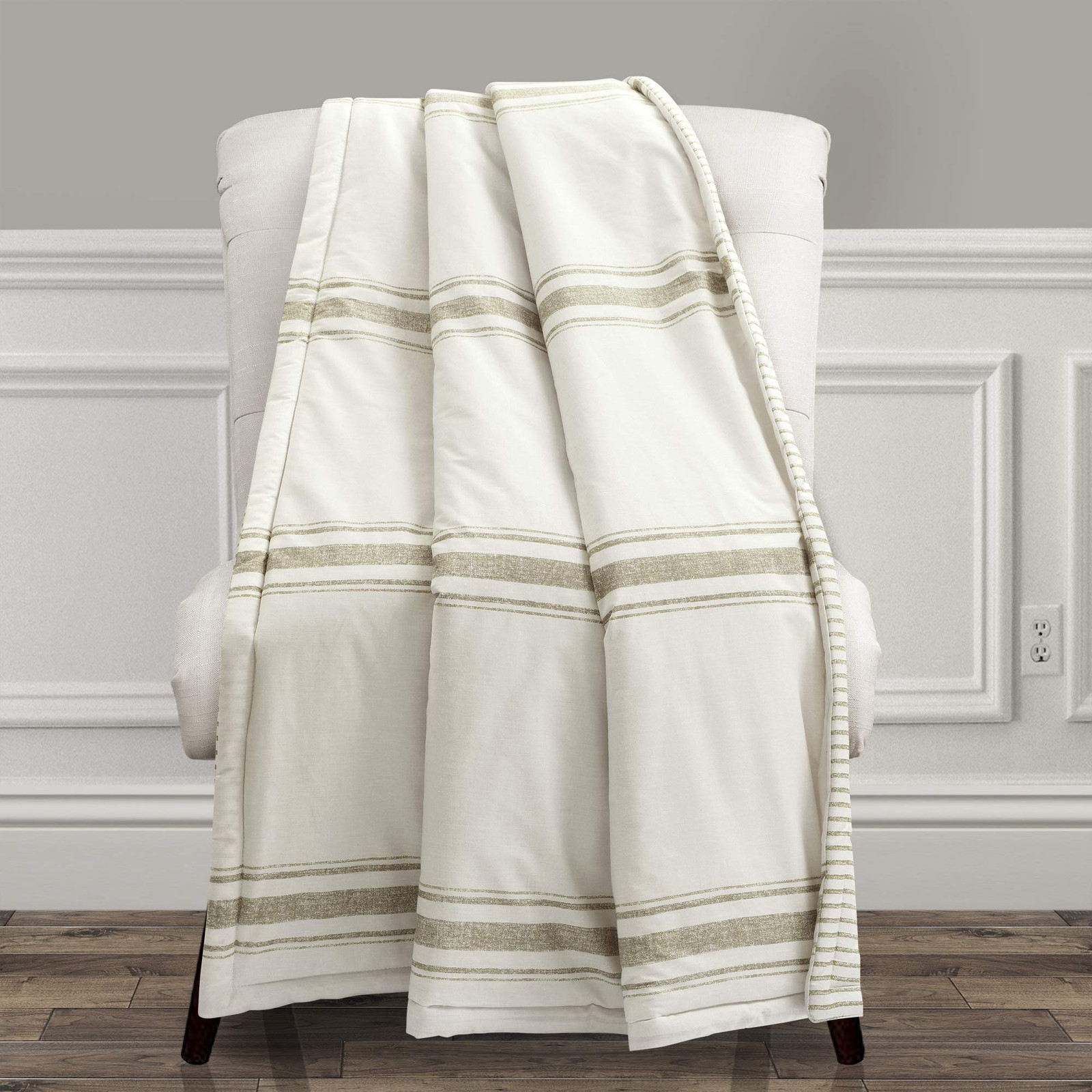 Farmhouse Stripe Reversible Throw, Single, 50