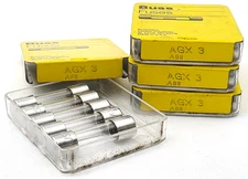 Lot of 20 Bussmann AGX3 125 Volt 3 Amp 1/4" x 1" Glass Fuses Fast Acting