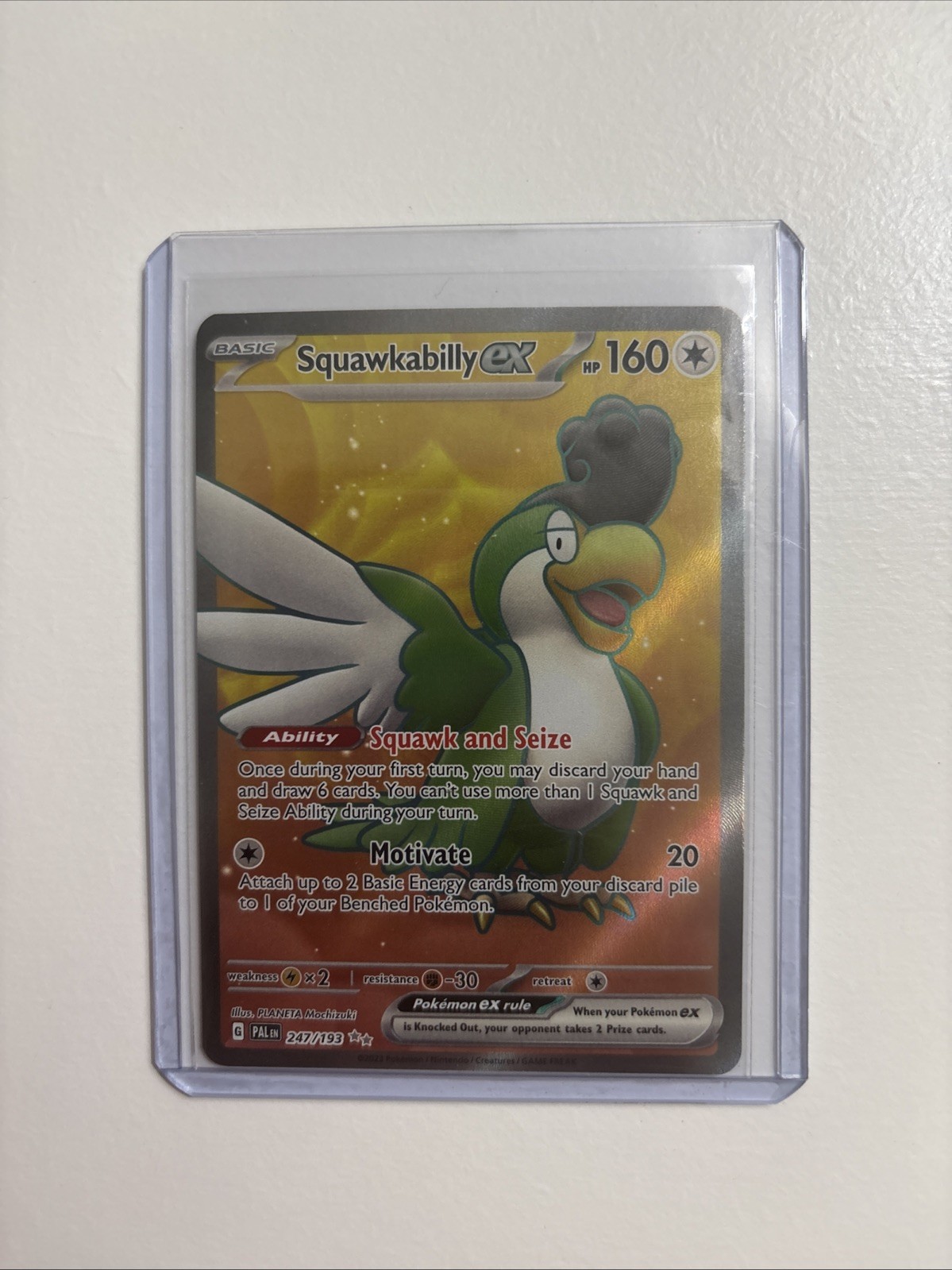 Squawkabilly ex Ultra Rare Full Art- Pokemon TCG - Paldea Evolved 247/193 - MINT