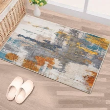 Entrance Rug 2x3 Indoor Door Mat - Modern Abstract Washable Non-Slip Entryway Ru
