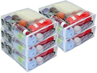 5-Pack Heavy Duty Vinyl Zippered (Clear) Storage Bags 12'' x 15'' x 4'' 3.1 Gallon