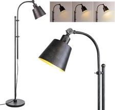 Floor Lamp, Industrial Lamps for Living Rooms & Bedrooms - Rustic Black 