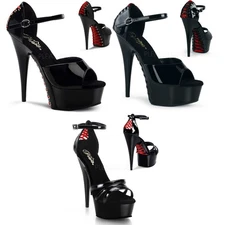 Pleaser Corset Laced Peep Toe Platform Sandals High Heels Adult Women Del660