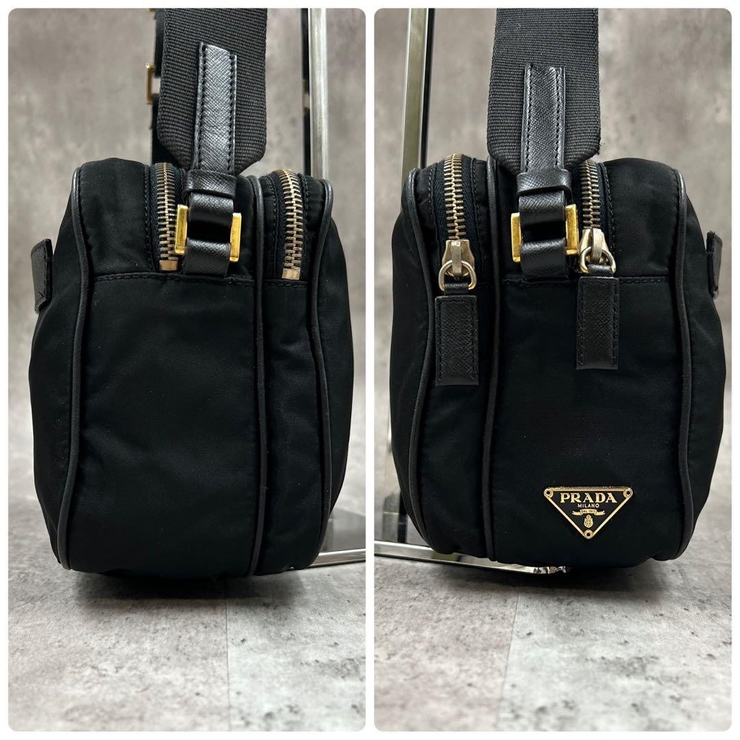 Excellent Condition PRADA Camera Bag 2way Shoulder Bag Triangle Logo Double Zip thumbnail 4