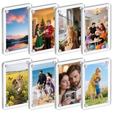 8 Pack Acrylic Magnetic Picture Frame for Fridge, 2.36X3.54 Inch Polaroid Frame
