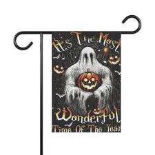 Halloween Garden Banner, Spooky Ghost Outdoor Decor, Fall Decor, Ghost Pumpkin