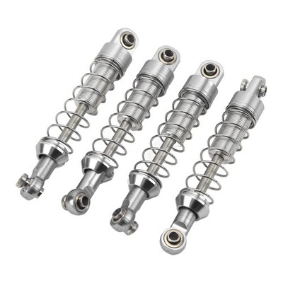 2 Pairs 60mm RC Metal Shock Absorbers for WPL C14 C24 MN D90 99S Models Silver