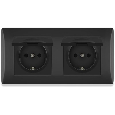 BSEED Schuko Steckdose mit wasserdichter Abdeckung,Doppelsteckdose Unterputz