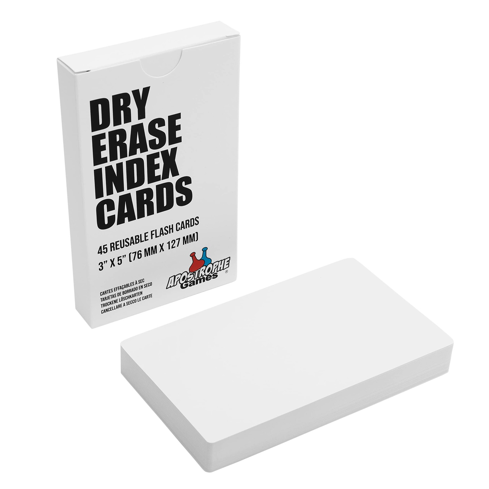 Dry Erase Index Cards, 45 Pack Reusable 3x5 Inch Laminated 3" x 5", White