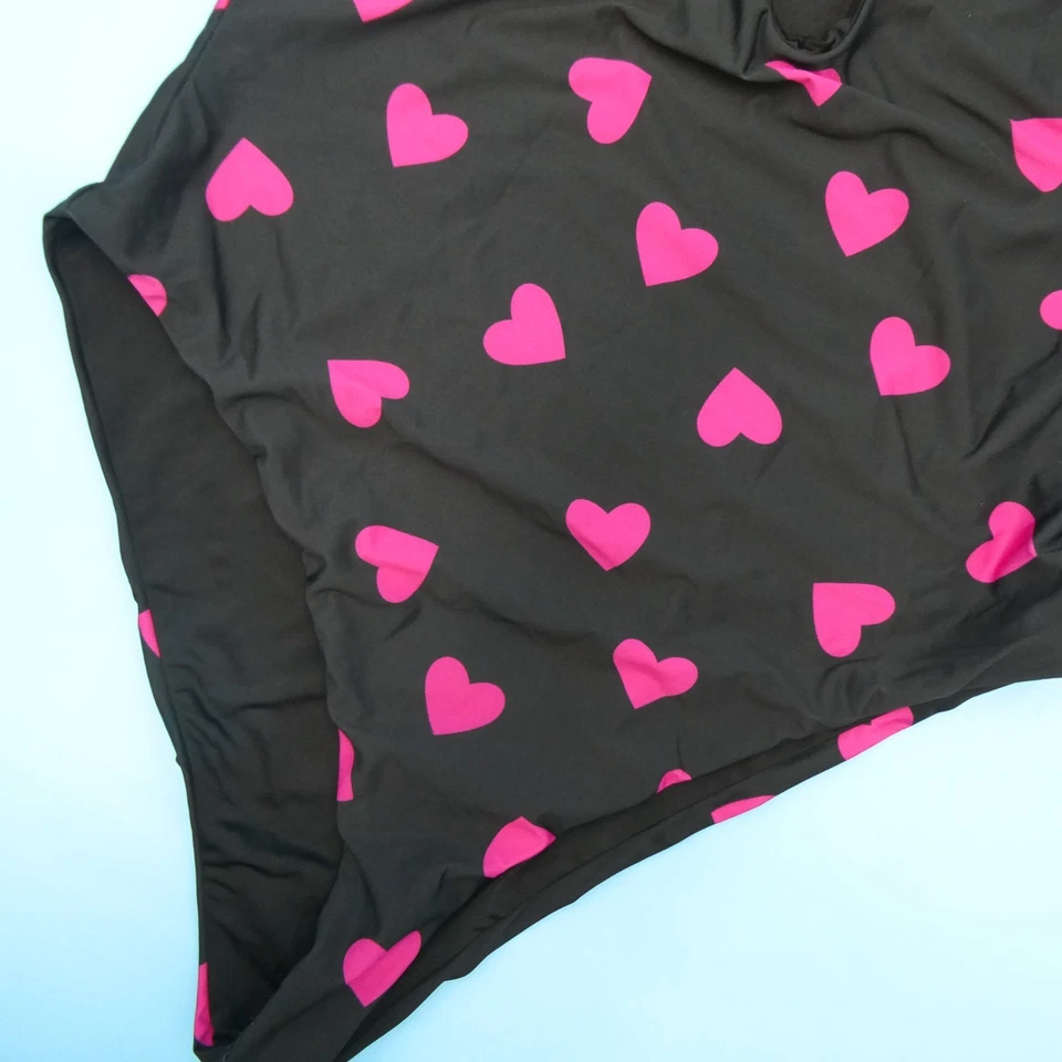 Traje de baño Beach Riot XL negro Love Heart Priscilla sin relleno de una pieza EE. UU. Playa Foto 2 de 4