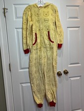 Disney One Piece Winnie the Pooh Womens Medium Zip Up Pajamas Size M NWT