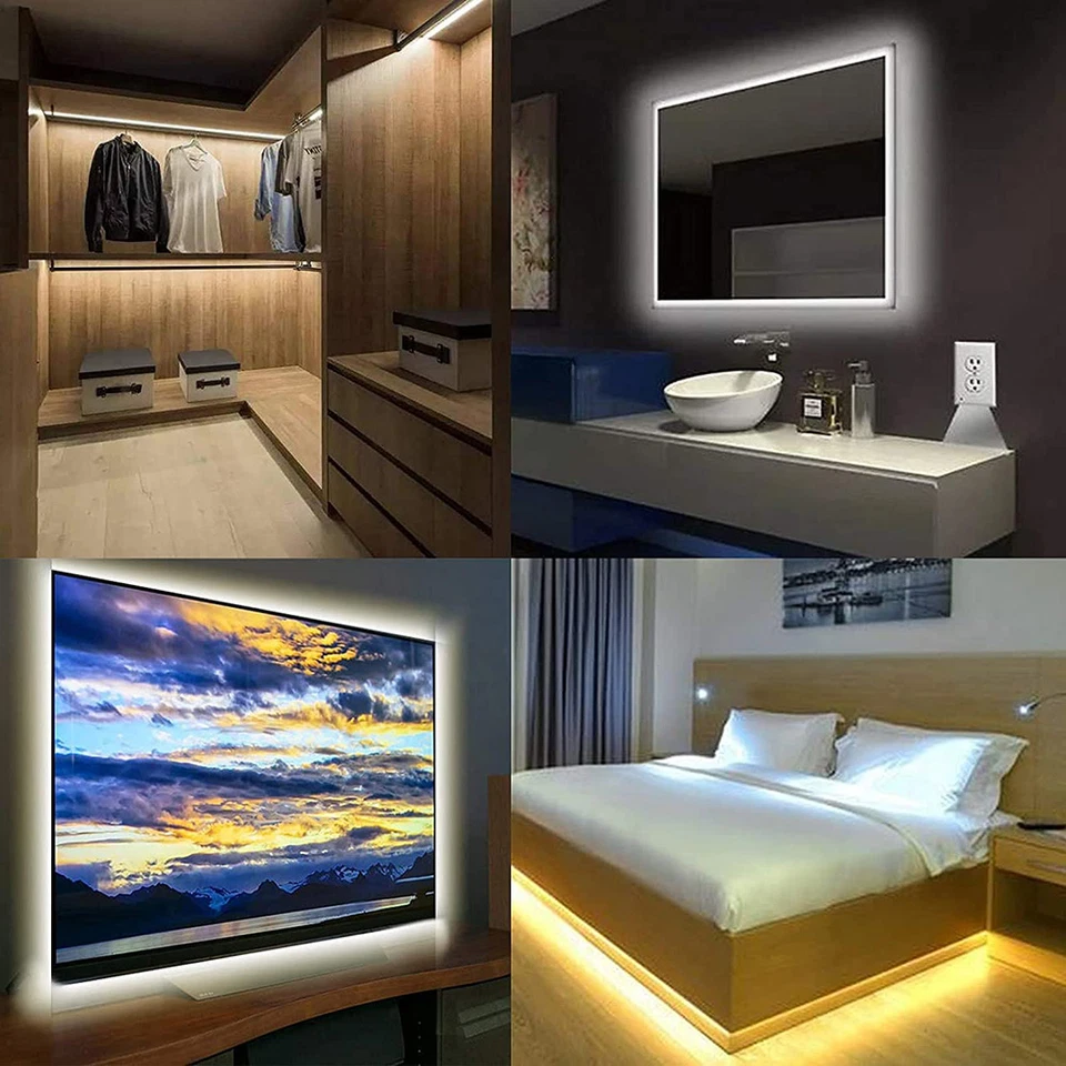 5V 12V 24V Premium COB LED Streifen Strip Kaltweiß warmweiß keine Lichtpunkte 5m - Bild 3 von 4