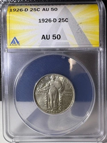 1926-D 25c Standing Liberty Quarter ANACS AU50 (013)