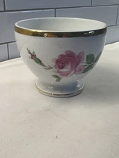Meissen Pink Rose Gold Trim Open Sugar Dish 1924-34