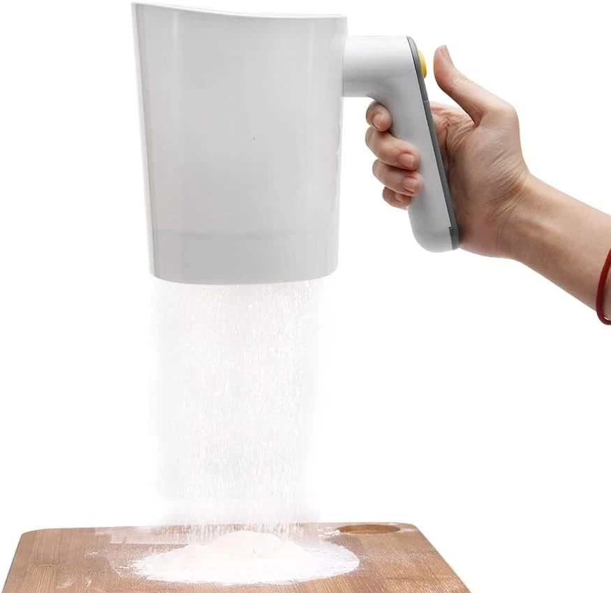Electric Flour Sifter Handheld Battery Operated Stainless Steel Mesh Shaker Fine